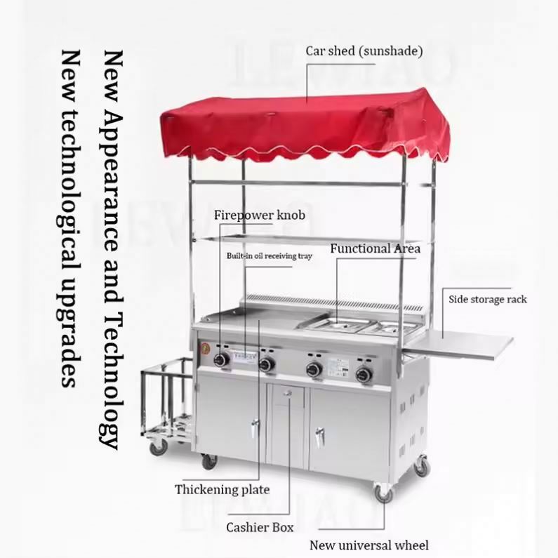 Carrinho de Comida Móvel em Aç - Food Snacks Catering avaliação e preço